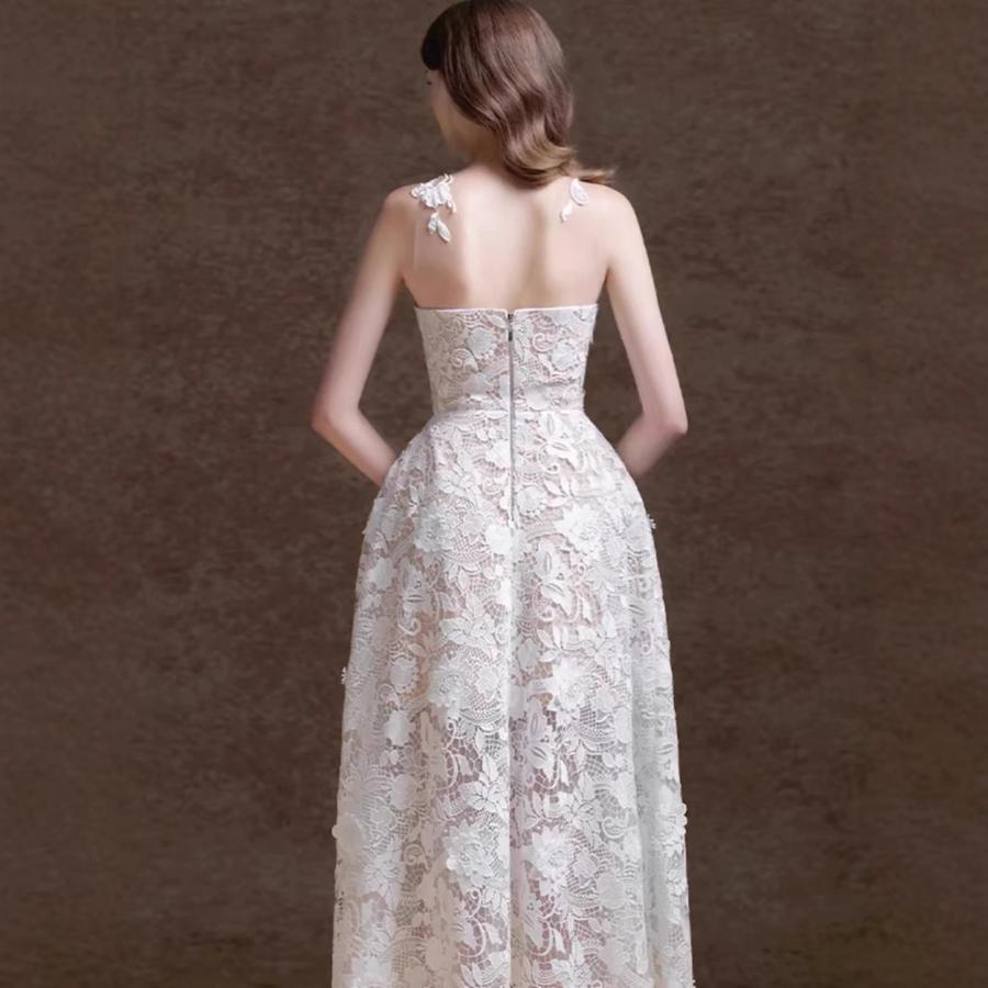 Boutique New Handmade Water-Soluble 3D Lace Trim Wedding Dress Gown