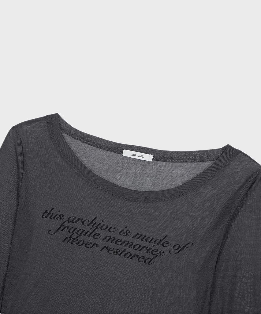 Alkialka Sheer Long Sleeve (Charcoal)