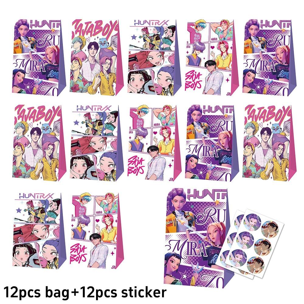 Balon Kpop Łowca Demonów Topper na Tort Dekoracja Urodzinowa k-pop Łowcy Demonów Naklejka Breloki Urodzinowe Upominki na Imprezę dla Dzieci