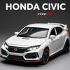1:32 Honda Civic Type-R Alloy Sports Car Diecast Metal Model Car Central Control Ornaments Miniature Car Model Kids Toys Present
