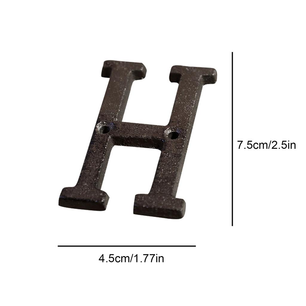 0 to 9, A to Z Metal Letters Numbers Cast Iron Decoration House Sign Doorplate DIY Cafe Wall House Door Address Alphabet Number