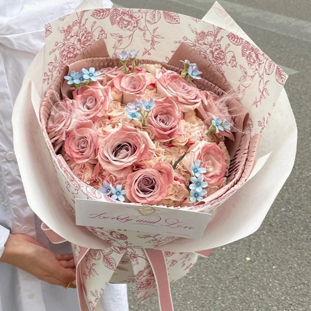 10pcs Antique Flower Packaging Paper Floral Pattern Gift Packaging Paper  Room Decor