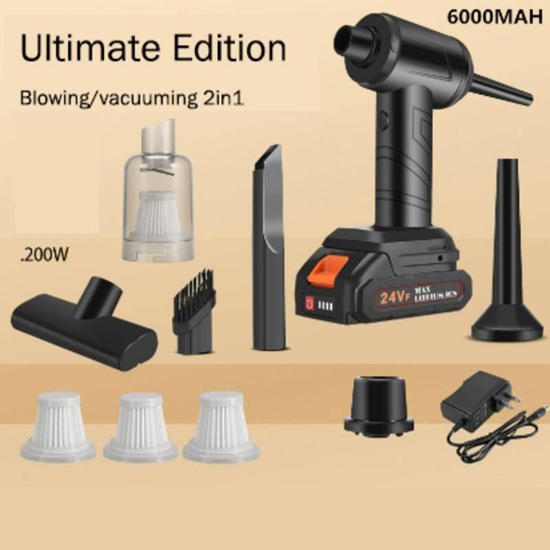 Multifunktionaler Handstaubsauger Kabelloser, leistungsstarker Staubbläser Haushaltssauger und -bläser 2-in-1-Staubsammler