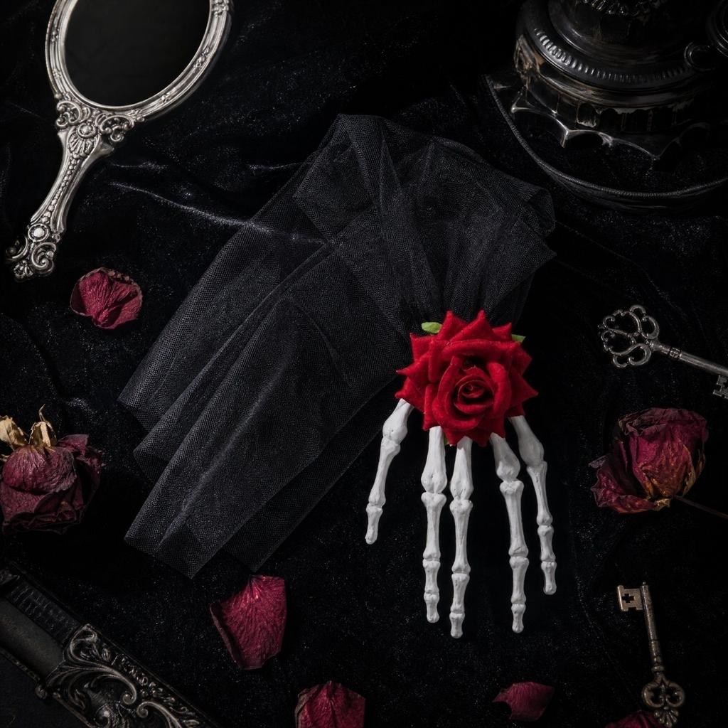 Halloween Gothic Hand Dark Rose Costume Accessory,