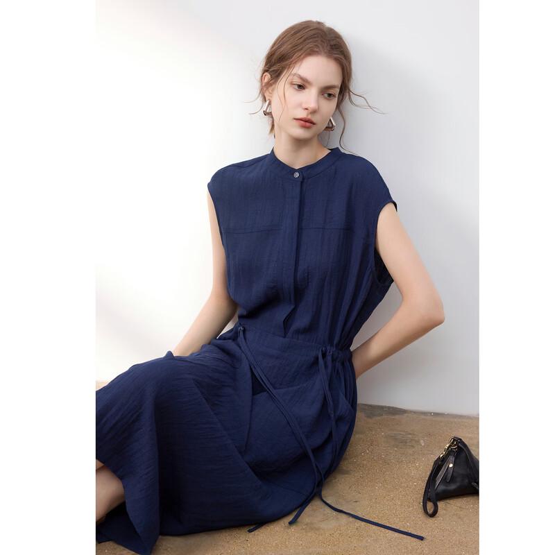 Demana Summer Simple Drawstring Round Neck Loose Dress