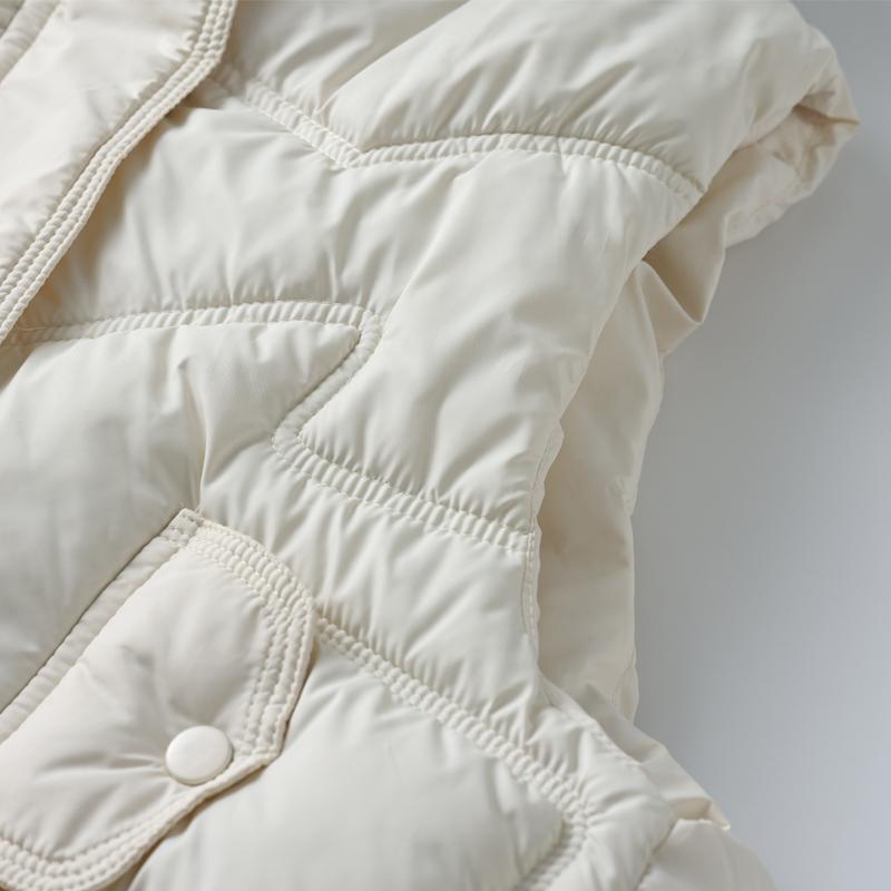 Mote Vinter Varm Vest Dame Ermeløs Parka Ståkrage Casual Tykk Damejakker