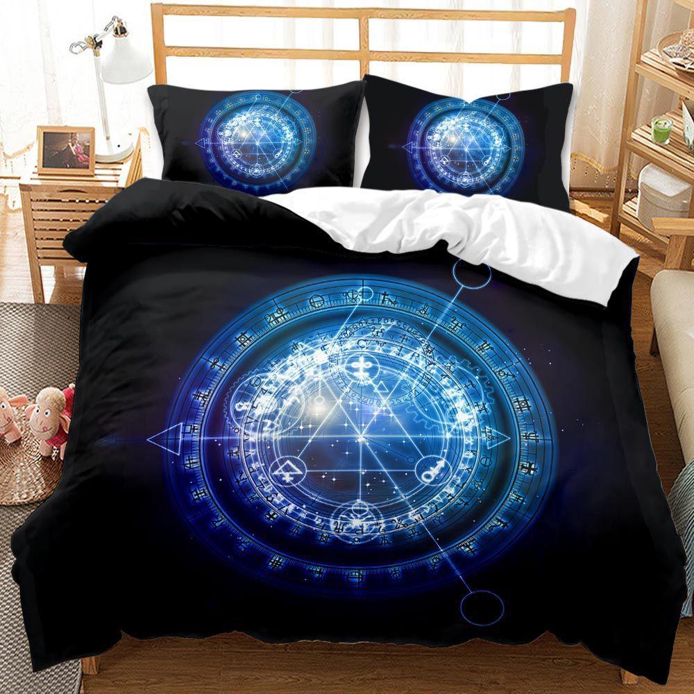 Three-Piece Set Of Twelve Constellations Disc Quilt Cover 3D Digital Printing Kit Bedding