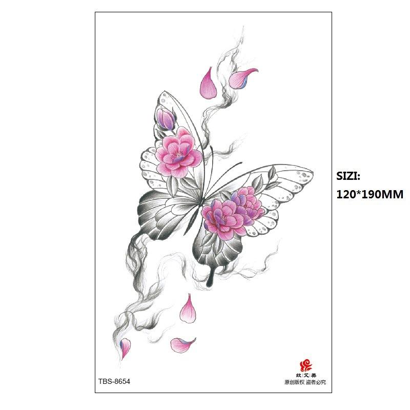 Black Butterfly Owl Sunflower Set Water Transfer Simulation Temporary Tattoo Sticker