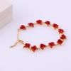 Romantisches Verstellbares Rotes Rosen-Gliederarmband Mode Valentinstagsgeschenk für Liebhaber Damen-Armbänder Brautschmuck Zubehör