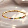 925 Sterling Silver Light Luxury Premium Color Zircon Bracelet Birthday Party Anniversary Gift Daily Wear