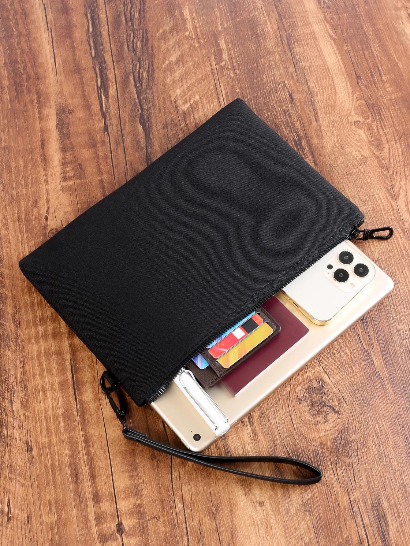 

Business Simple Bag Fashion Casual Ultra-Thin Portable Zipper Wristlet Bag Cell Phone Bag Handbag Armpit Bag Men s Clutch Bag
