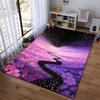Colorful Purple Starry Night Sky and Floral Pathway Area Rug Suitable for use as an anti-slip for living room bedroom sofas