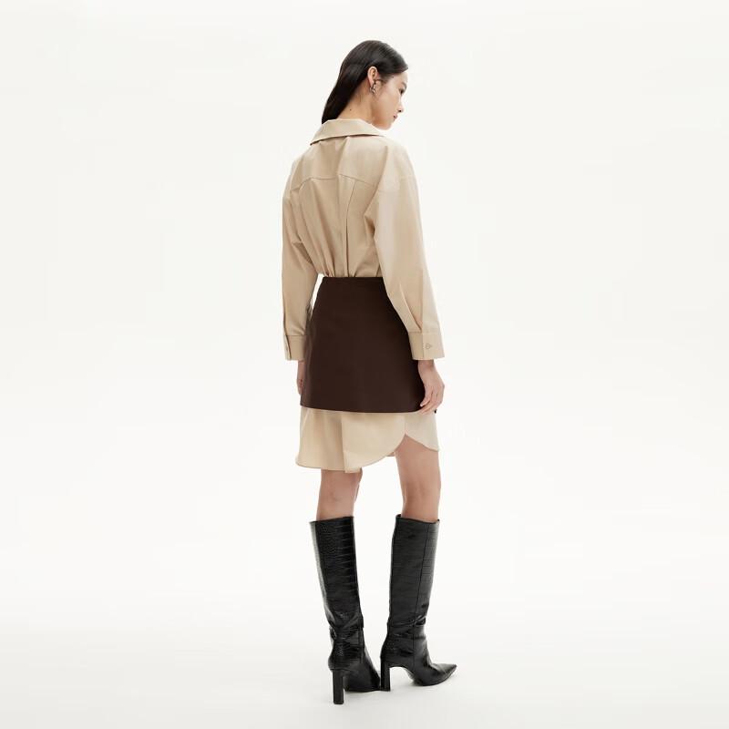 VEROMODA Women's Lapel Dropped Shoulder Two-Piece Shirt Dress