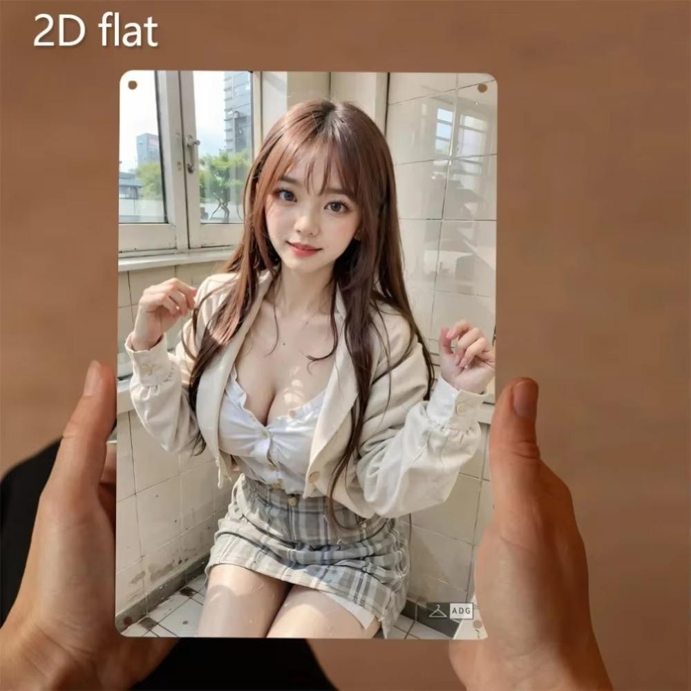 Anime Girl Metal Tin Sign Art Vintage 2D Decor Indoor Outdoor Wall Plaque