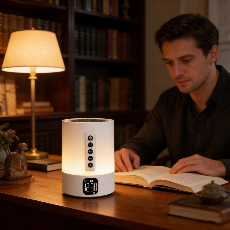 Multifunctional Bluetooth-compatible Speaker Color Changing Night Light And Digital Alarm Clock Providing Calming Sounds