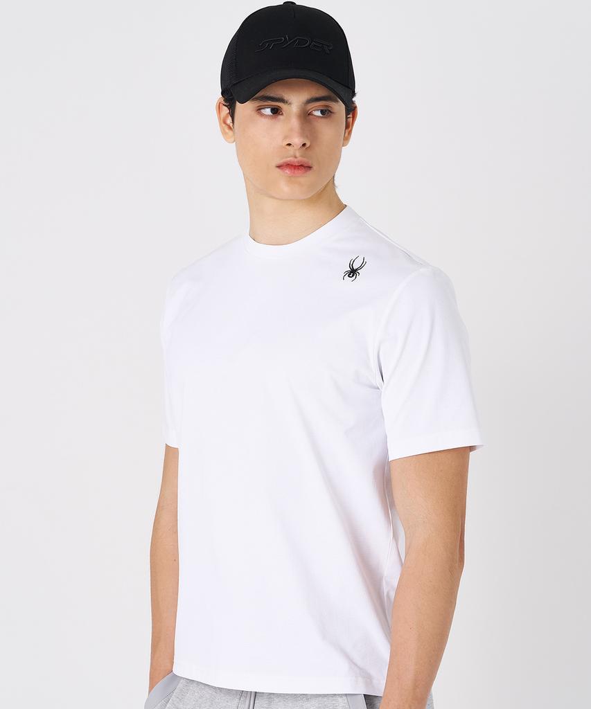 SPYDER Men'S Back Letter Short Sleeve T-Shirt Spkmcnrs301Mwht