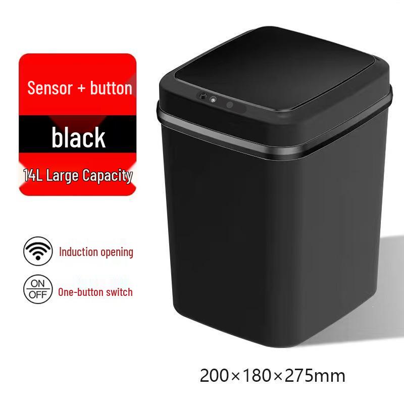 Умное индукционное мусорное ведро с сенсорной крышкой для дома black