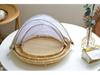 Bamboo Weaving Steamed Bun Drying Basket with Mosquito-Proof Cover