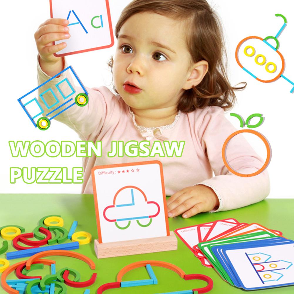 Creative Wooden Sticks and Rings Puzzle Intelligence Game Montessori Early Childhood Educational Toys For Children