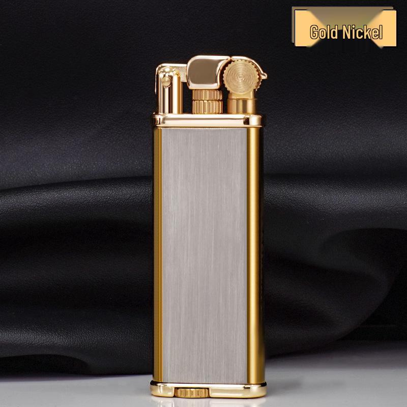 CHIEF Leader 316 Ultra-Thin Slim Metal Windproof Kerosene Lighter with Flint - High-End Men's Gift