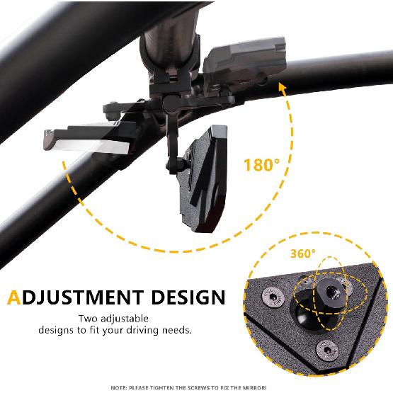 UTV Rear View Mirror, RZR Center Rearview Mirror 1.5"-2" Roll Bar Mount Compatible with Polaris RZR General, Pioneer, Talon, Can Am Commander