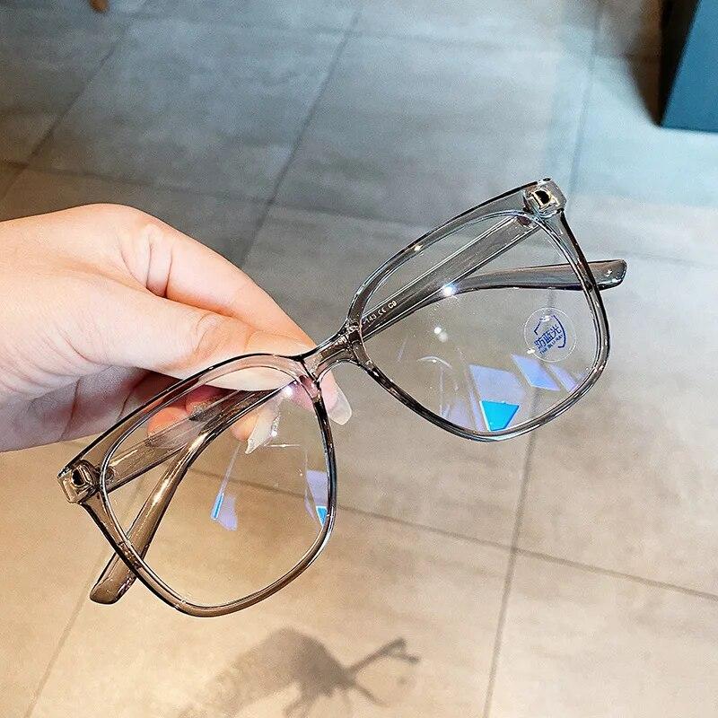 Trendy Large Frame Blue Light Blocking Glasses Fashion Women's Myopia Near Sight Eyewear Trendy Optical Spectacle Eyeglasses