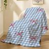 Schleifen Schleifenmuster Überwurf 240g Flanell-Decke, geeignet für Sofas, Betten, Büros, exquisites Geschenkdecken