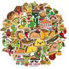 50 Sheets of Mexican Style Food Graffiti Stickers Decorative Suitcase Waterproof Stickers