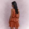 Women's Fashionable Casual Neck Sleeveless Ruffle Dress