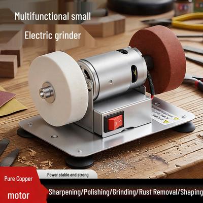 Household Electric Knife Sharpener Grinder: Coarse & Fine Double Wheel, Variable Speed, Polishes & Drills