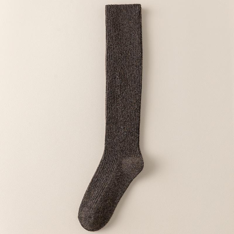 Wool Knee-High Socks for Women - Warm, Thick, Plus Velvet, Ideal for Fall & Winter