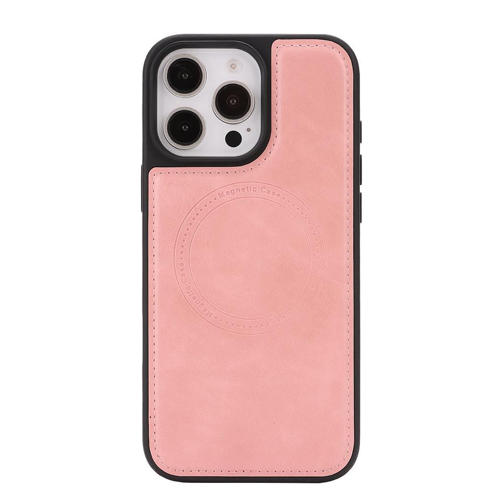 Coque de téléphone à chargement sans fil magnétique pour iPhone 12 - 17, 8 couleurs en cuir PU végan, protection antichoc intégrale