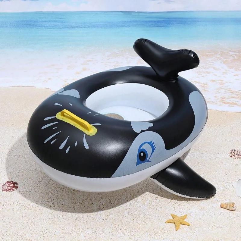 Shark Inflatable Pool Toys Cartoon Animals Shape Swimming Floating Seat Baby Toddler PVC Inflatable Swim Ring Outdoor Water Toys