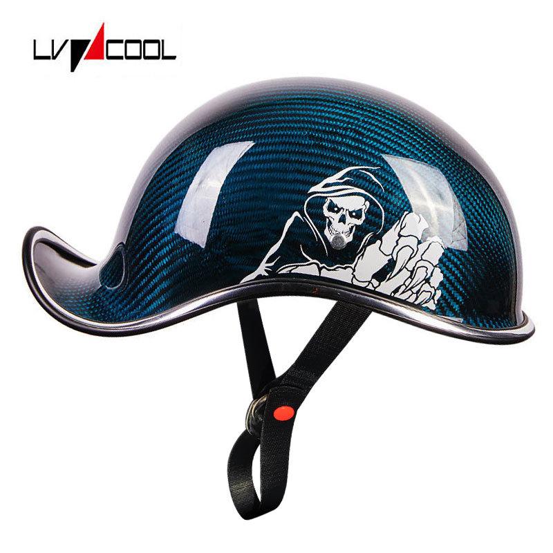 Motorcycle Carbon Fiber Helmet Male Harley Ladle Helmet Female Retro Motorcycle Half Helmet Electric Car Half Helmet Half Cover