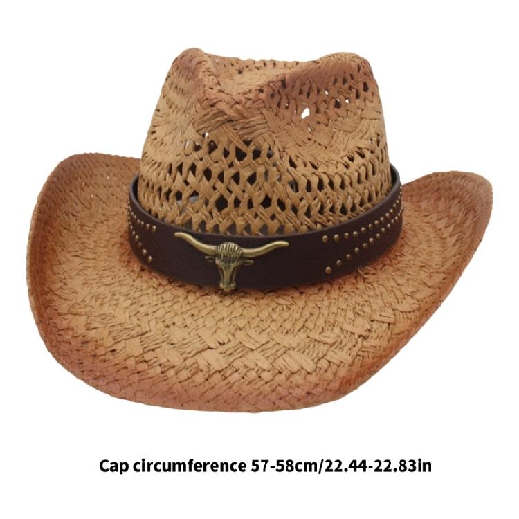 Straw Cowboy Hats with Wide Brims For Horseback Sports Country Styles Lightweight Design Unisex Headwear