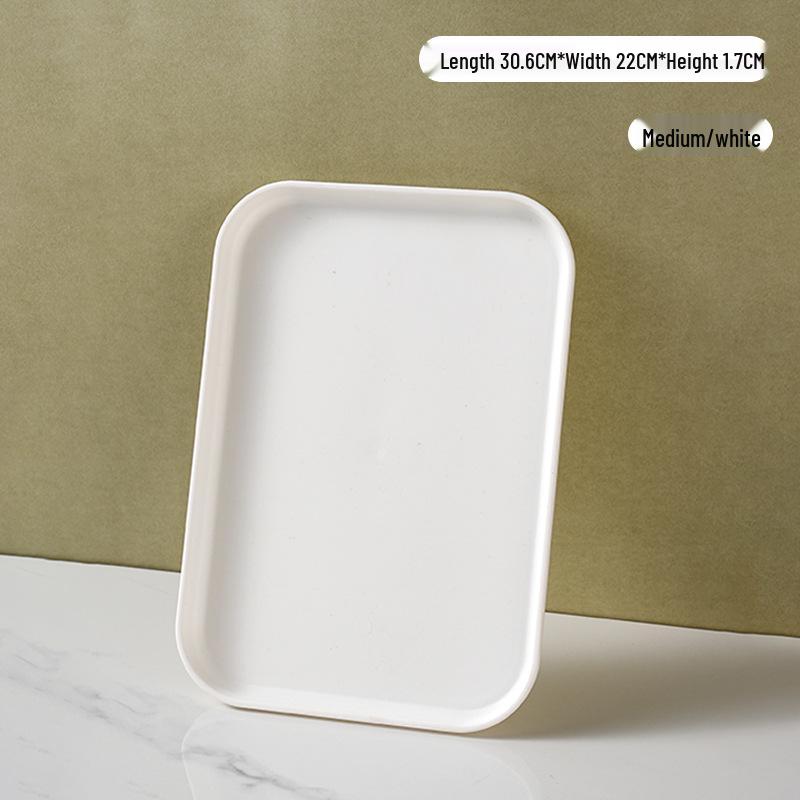 Rectangular Plastic Tea and Snack Tray for Home, Hotel, or Restaurant Use
