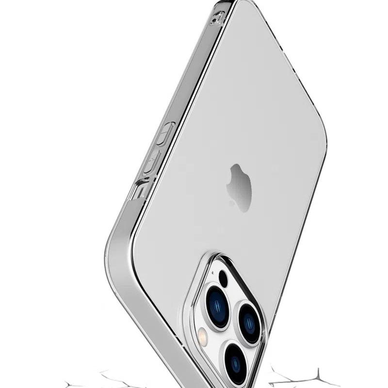Ultra Thin Clear Silicone Case For iPhone 15 14 Plus Pro 2022 2023 Back Cover