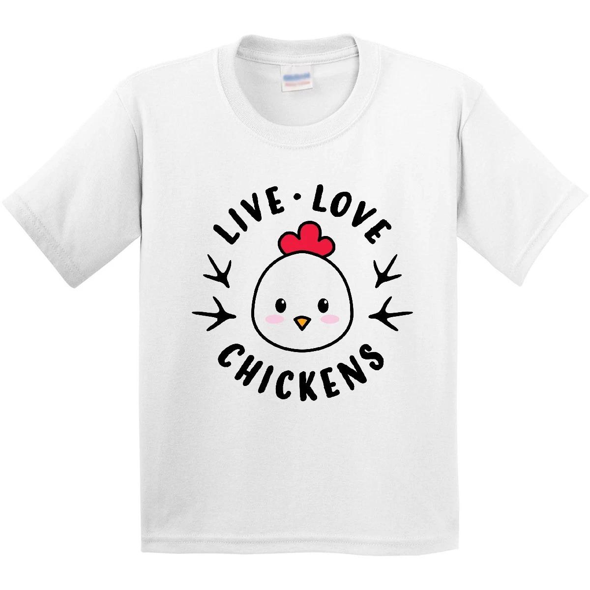 

Inktastic Live Love Chickens Youth kids boys T-Shirt Animals Chicken I Cute Animal Farm 140