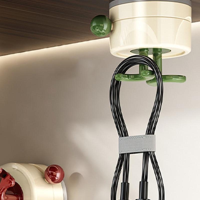 Strong Adhesive Suction Cup Hook for Electrical Outlet Cables Without Drilling Wall Mount Kitchen Bathroom Organizers