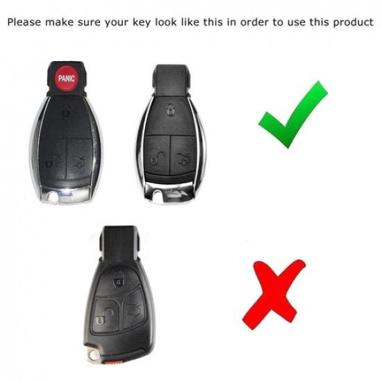 Schwarze/Rote Hartschale mit Karbonmuster für Mercedes Gen2 Tropfenform Smart Key