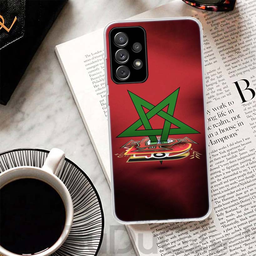 Morocco Flag Phone Case For Samsung Galaxy A15 A14 A54 A13 A53 A12 A52S A55 A22 A23 A24 A32 A33 A34 A25 A35 A03S A04S A02S For S