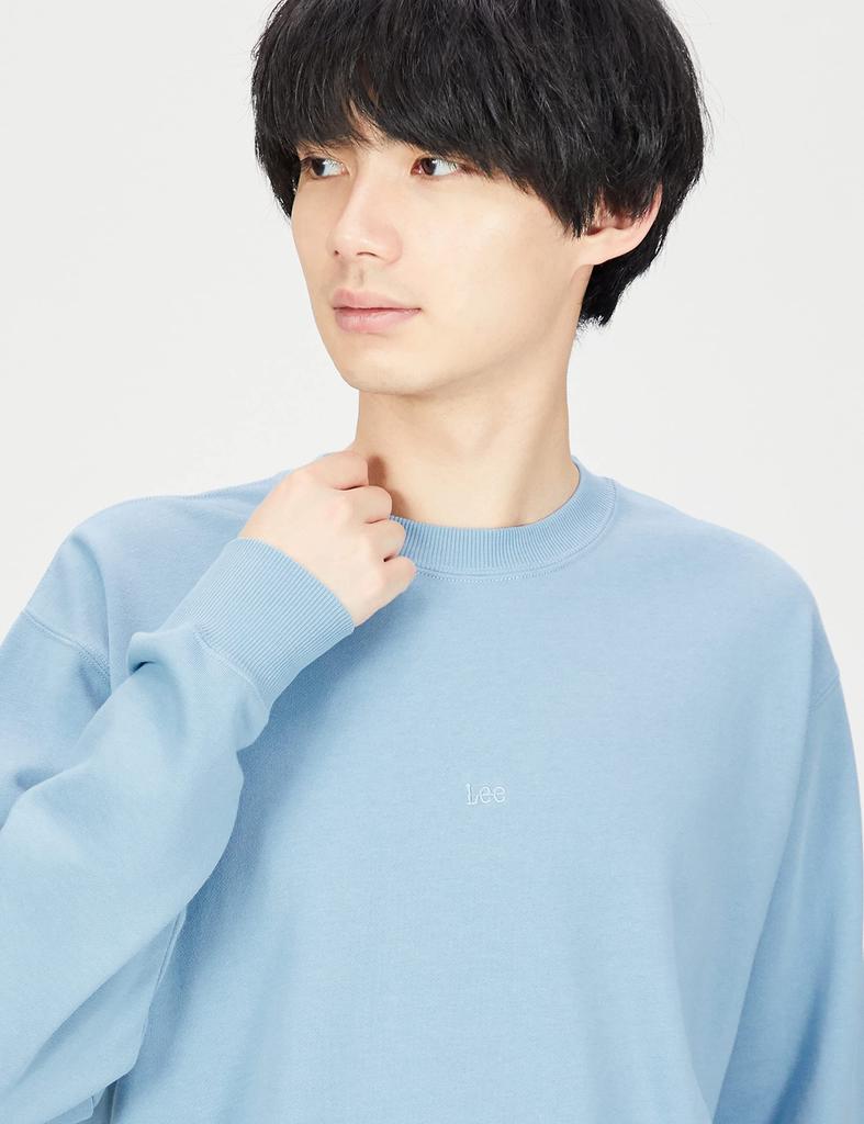 Lee Official Mini Logo Embroidered Crew Neck Size M Sweatshirt, Men's, Blue, (LT3047-147)