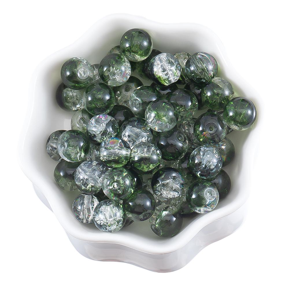 50pcs 20pcs Cracked Crystal Acrylic Burst Beads Colorful Round Loose Spacer Bead Jewelry Making DIY Bracelet Necklace Findings