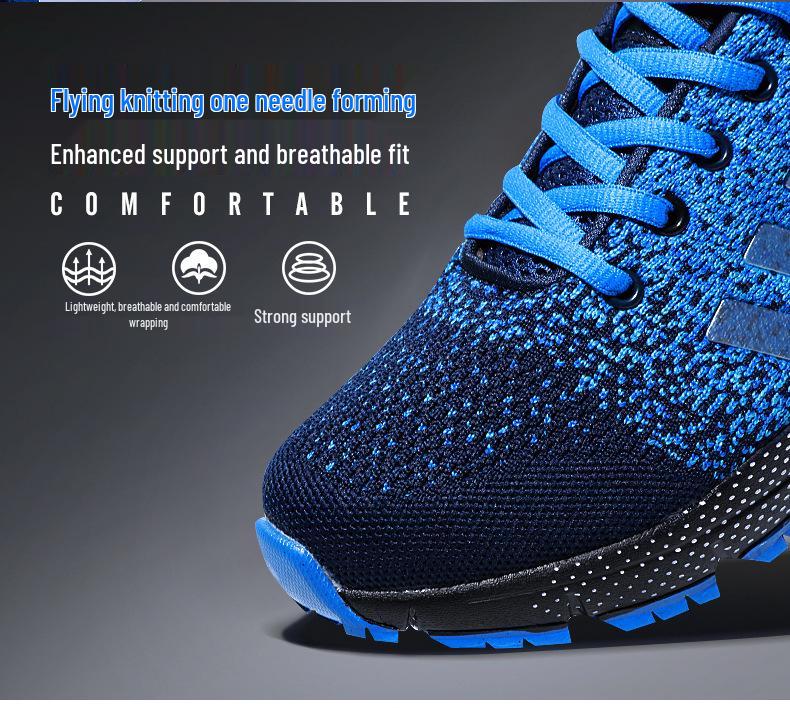 Herren Flyknit Air Cushion Lauf-Sneakers - Leicht, Atmungsaktiv, Übergröße, Vielseitig, Trendig.