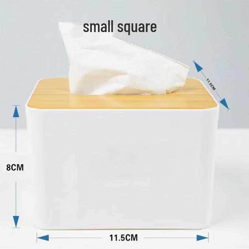 Customizable Bamboo Lid Tissue Box