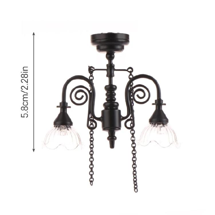 1:12 Dollhouses Living Room Ceiling Chandelier Kid LED Ceiling Lamp Toy Furniture Ceiling Light Dollhouses Accessories