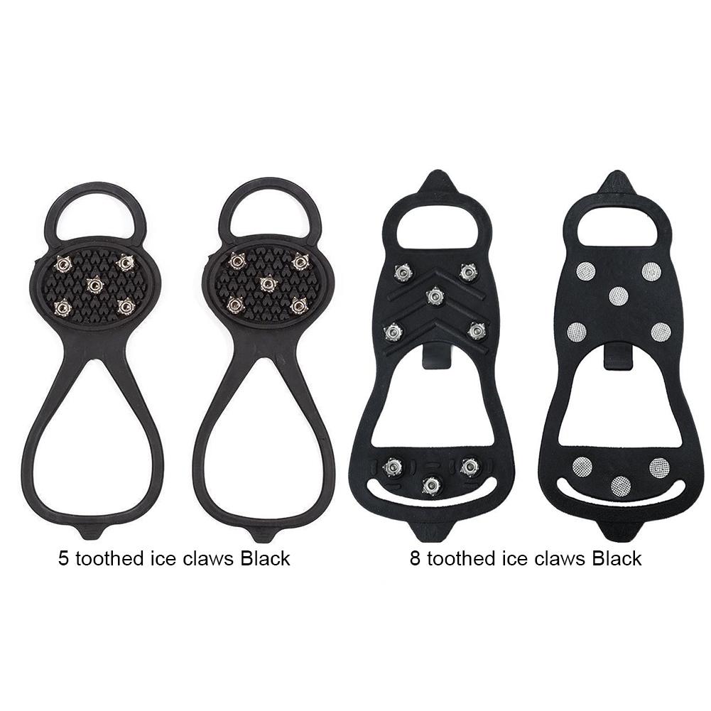 5/8 Teeth Snow Ice Claws Non-Slip Walking Cleat Ice Grippers Ice Crampons Walking Shoe Ice Spikes for Outdoor Activities