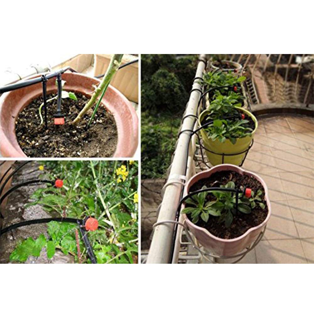 Kalolary Sistem de Irigare prin Picurare 25m cu Duze de Irigare prin Picurare Automate și Ideal pentru și Alte Grădini Temporizator, Grădinărit, Bonsai,
