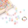 50Pcs 12mm Clear Acrylic Flowers Beads Loose Spacer Beads for Jewelry Making