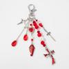 Halloween Cross Love Trouser Chain Pendant, Creative Crystal Beaded Goo Chain Keychain Pendant